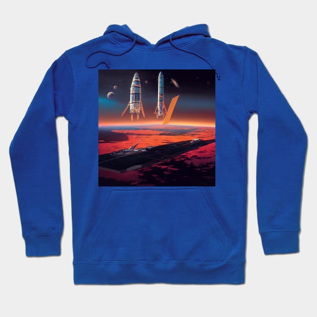 Interplanetary Spaceport Hoodie by Grassroots Green